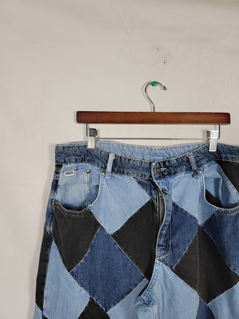 Size 34 Patchwork Ragged Jeans - Picture 4 of 6
